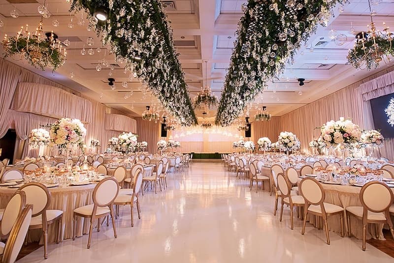 Wedding reception decor and stage